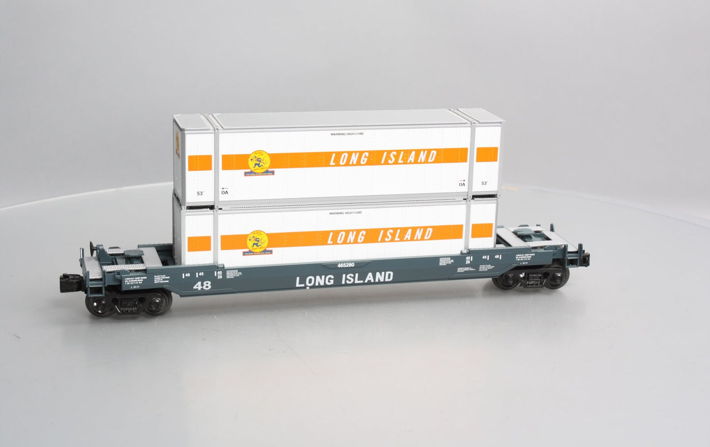 MTH 30-76486 O Gauge Long Island Husky Stack Car #465280