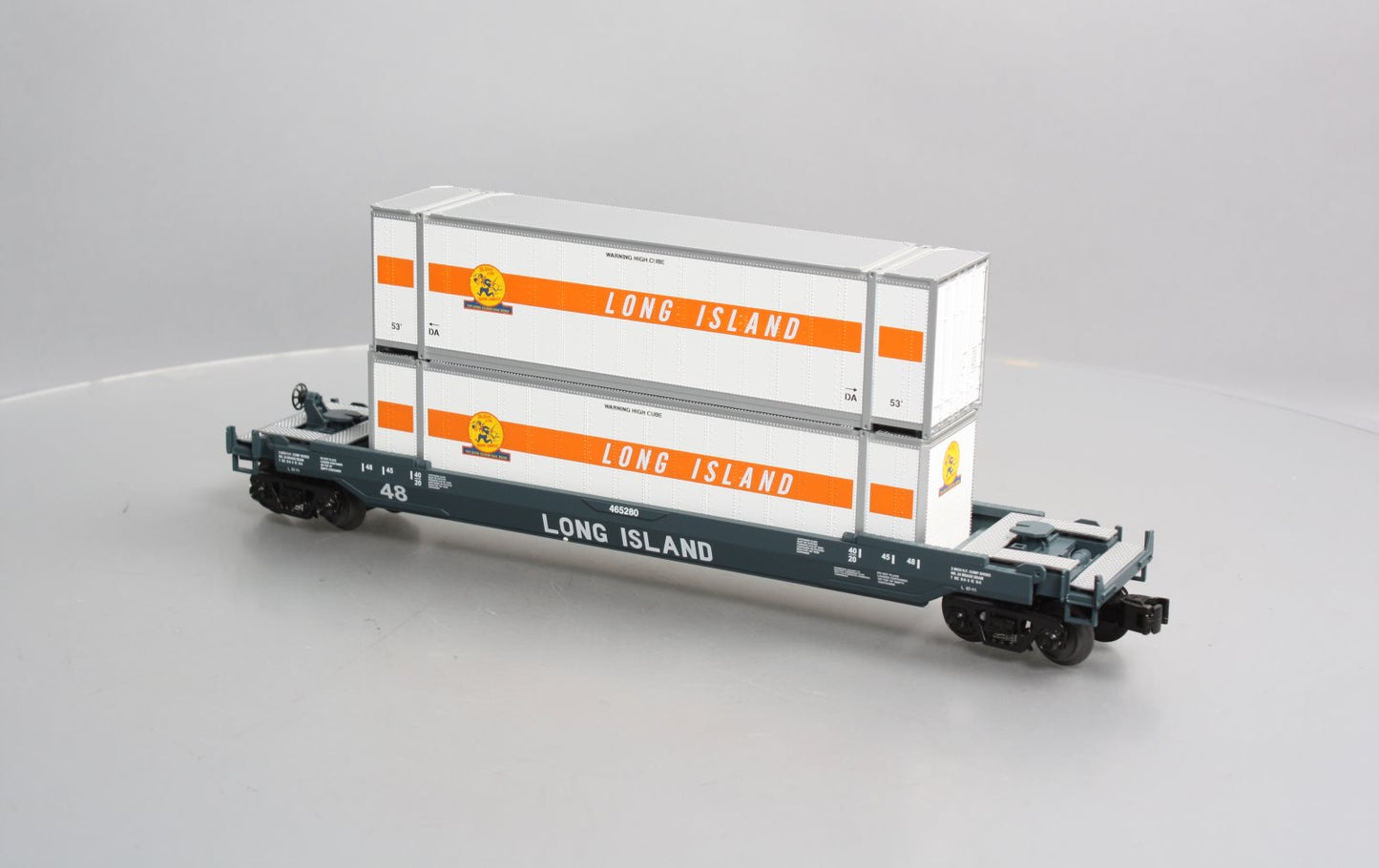 MTH 30-76486 O Gauge Long Island Husky Stack Car #465280