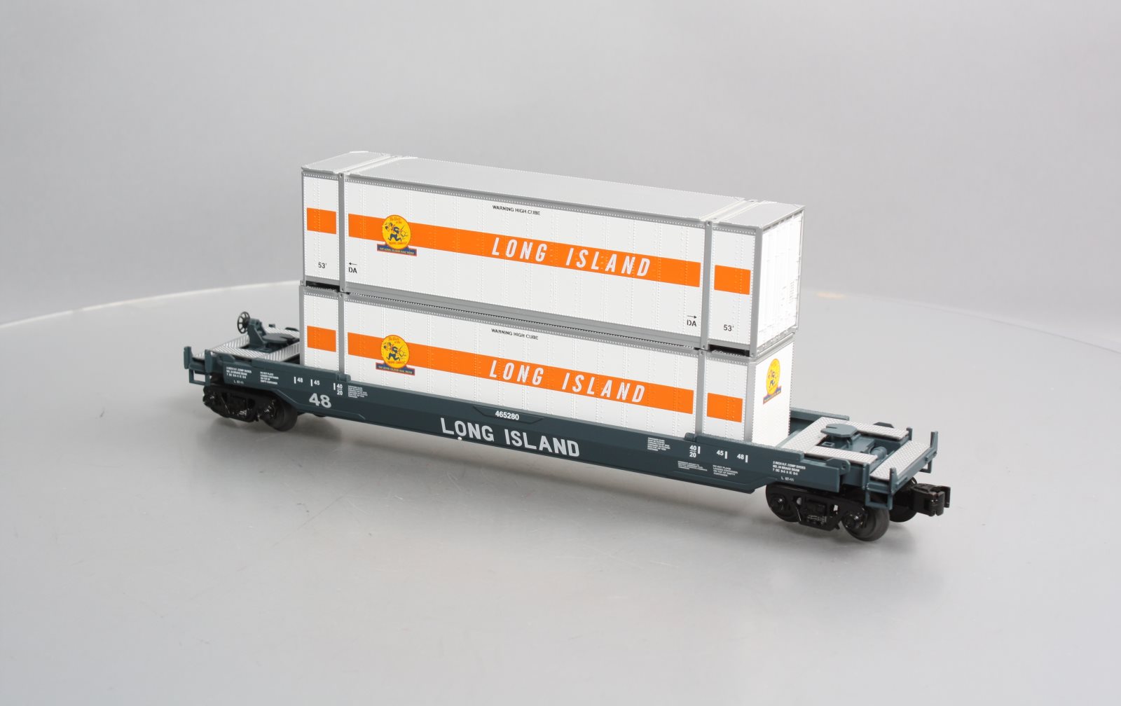 MTH 30-76486 O Gauge Long Island Husky Stack Car #465280
