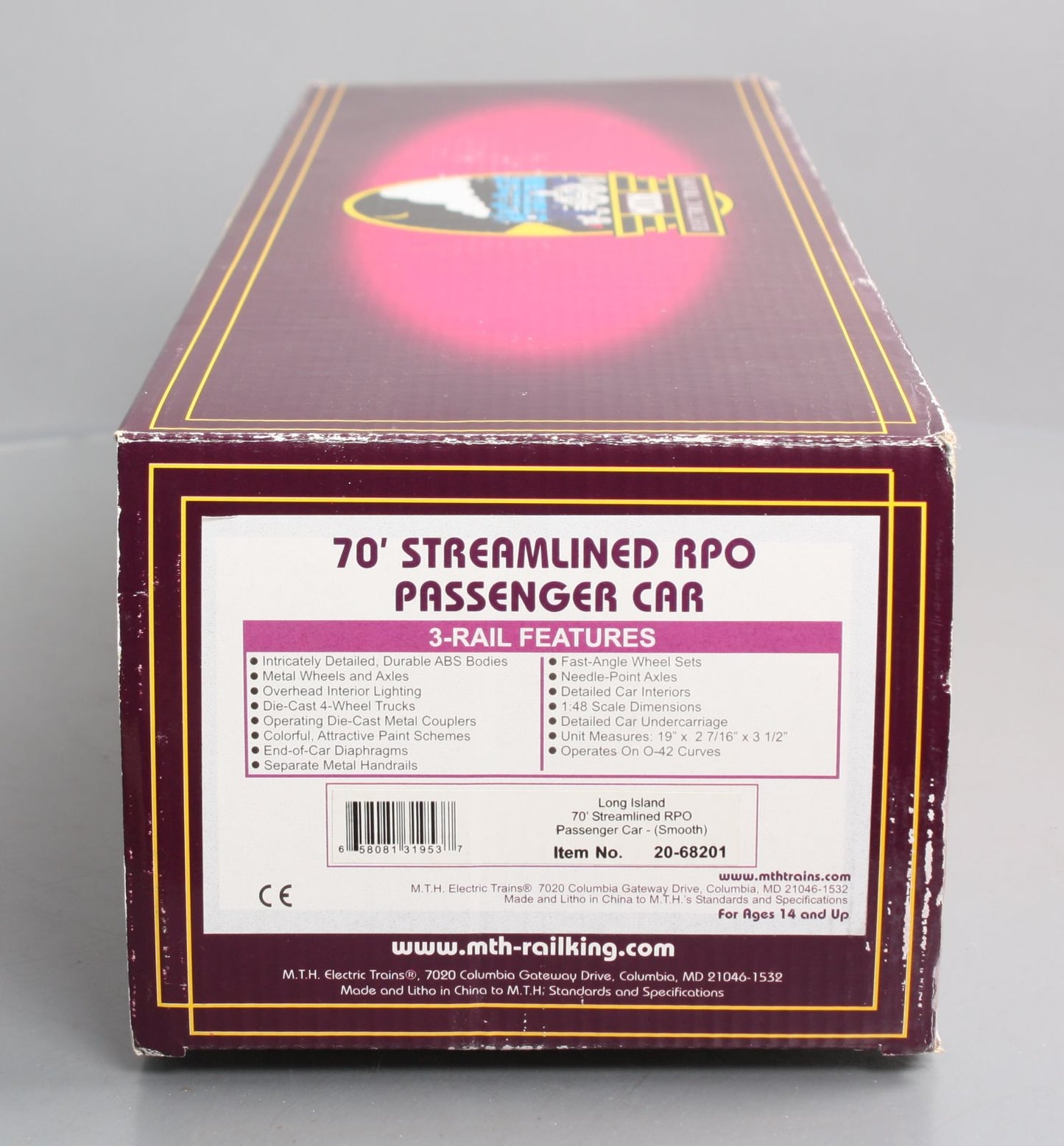 MTH 20-68201 Long Island 70' RPO Passenger Car