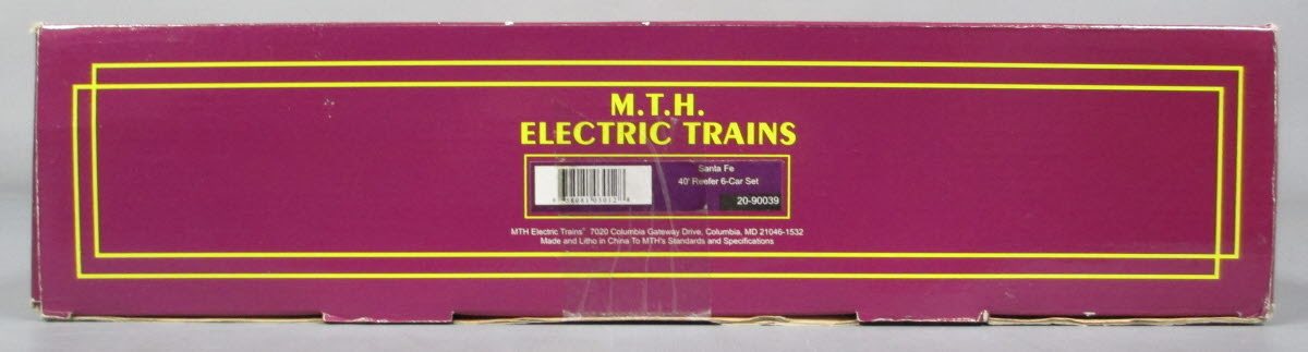 MTH 20-90039 O Gauge Santa Fe Premier 40‘ Reefer 6 Car Set LN/Box