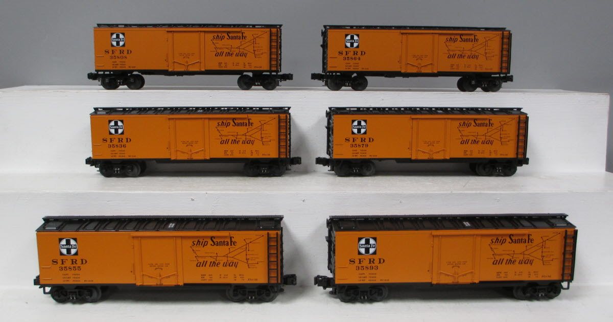 MTH 20-90039 O Gauge Santa Fe Premier 40‘ Reefer 6 Car Set LN/Box