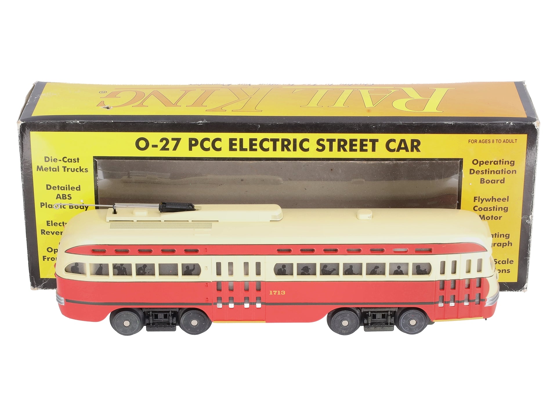 MTH 30-2505-0 O Gauge Pittsburgh PCC Electric Street Car #1713 NIB