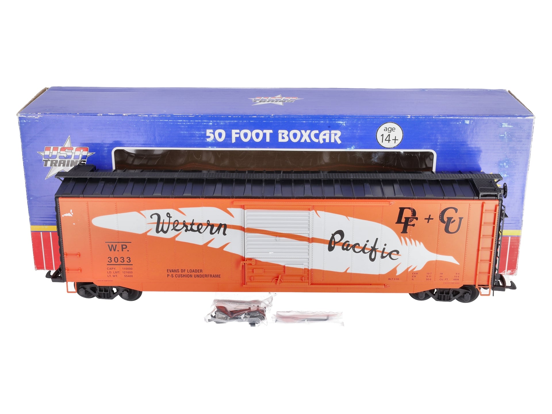USA Trains 19321A G Western Pacific 50' Steel Boxcar