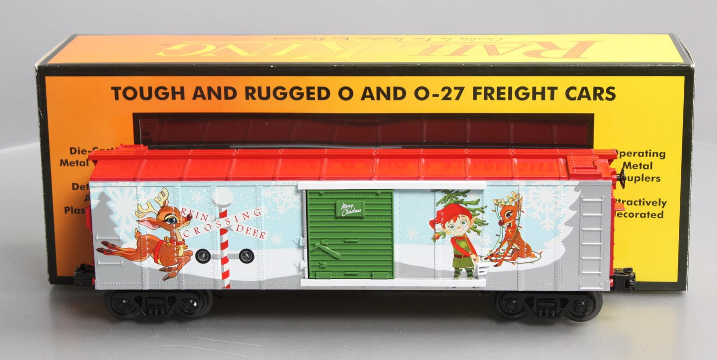 MTH 30-74971 O Scale Christmas Box Car w/ Blinking LEDs LN/Box
