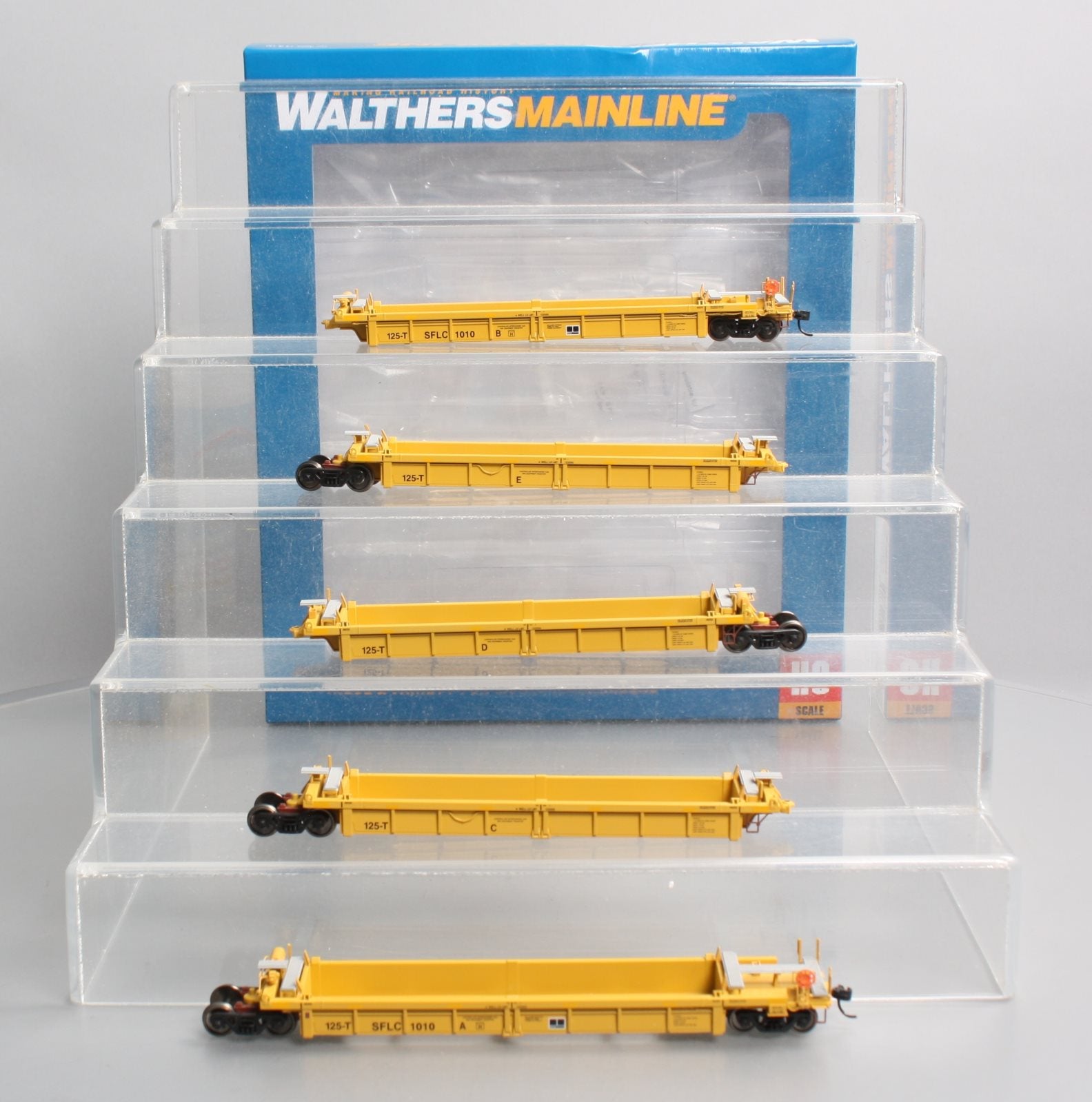 Walthers 910-55636 HO SFLC Thrall Rebuilt 40' Well Car #1010 A-EX (Set of 5)