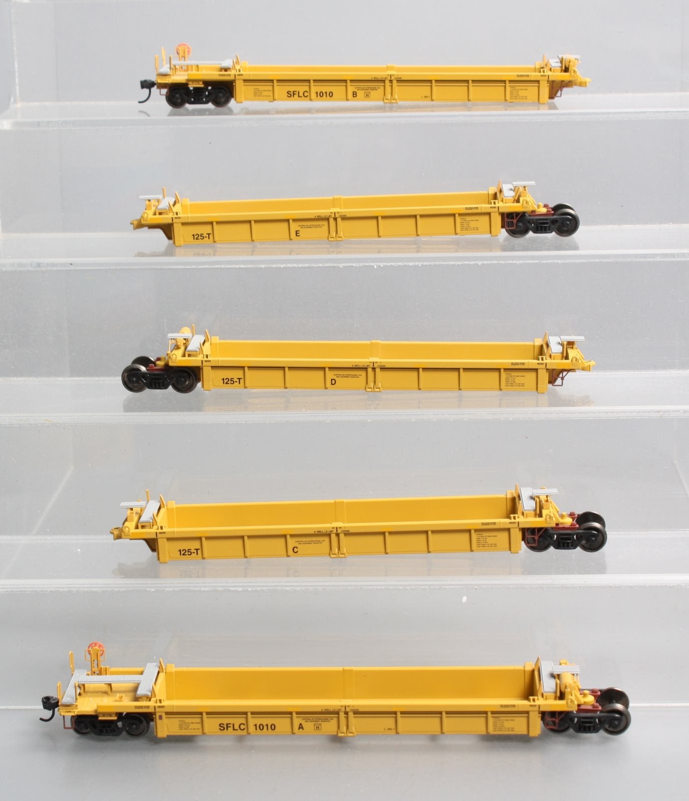 Walthers 910-55636 HO SFLC Thrall Rebuilt 40' Well Car #1010 A-EX (Set of 5)