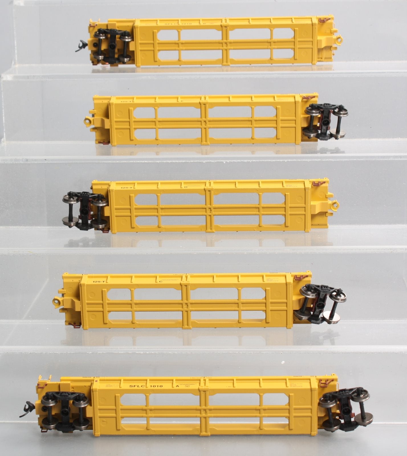 Walthers 910-55636 HO SFLC Thrall Rebuilt 40' Well Car #1010 A-EX (Set of 5)