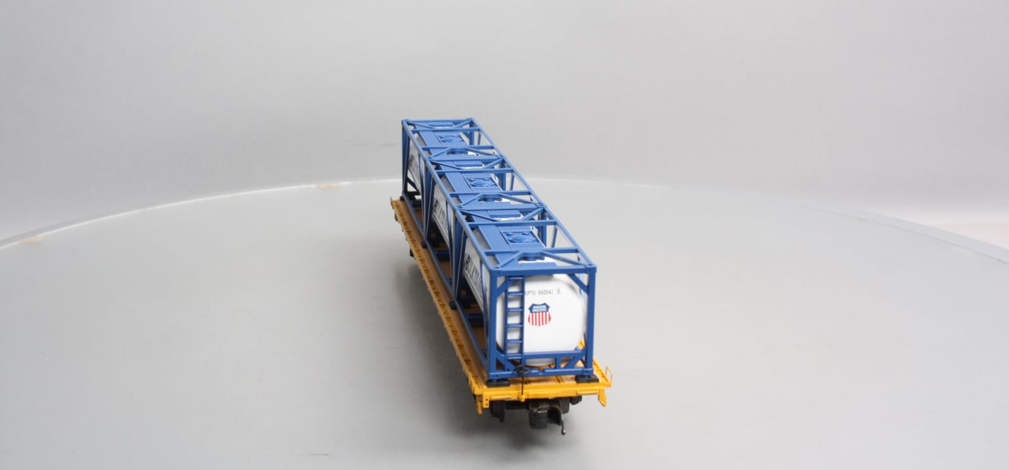 MTH 20-95241 O Gauge Union Pacific Flat Car w/ Tank Containers LN/Box
