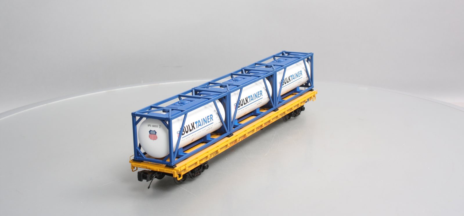 MTH 20-95241 O Gauge Union Pacific Flat Car w/ Tank Containers LN/Box