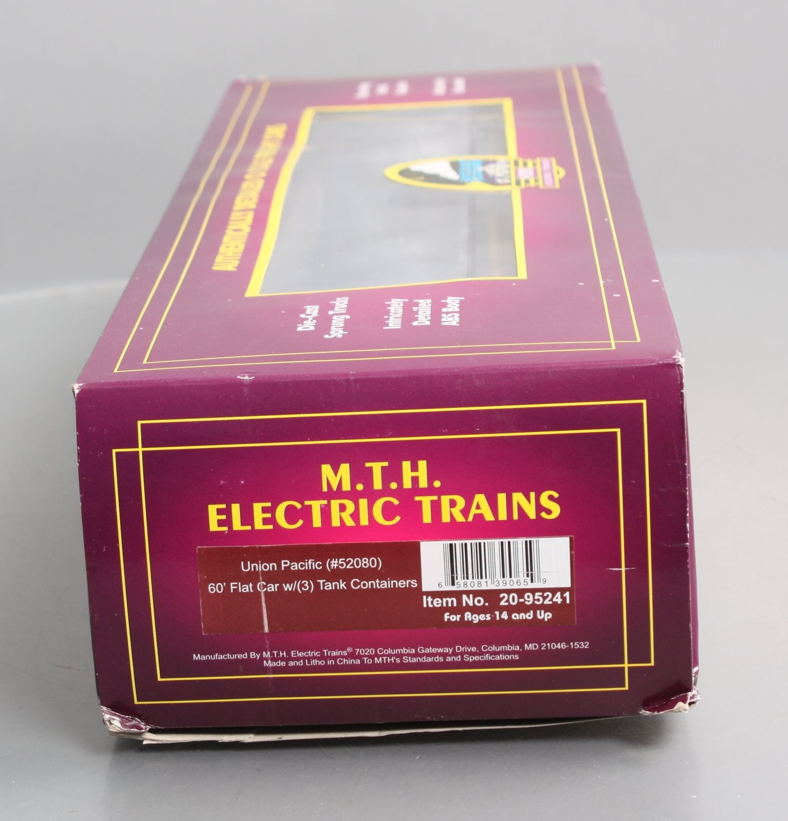 MTH 20-95241 O Gauge Union Pacific Flat Car w/ Tank Containers LN/Box