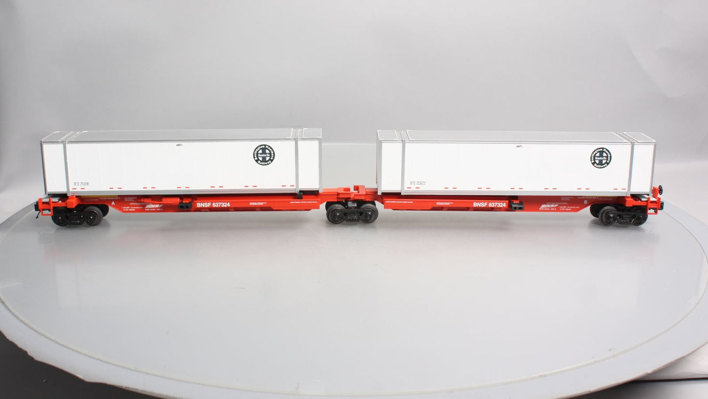 MTH 20-95178 O BNSF Spine Car Set with 2 48' Containers (Set of 2)