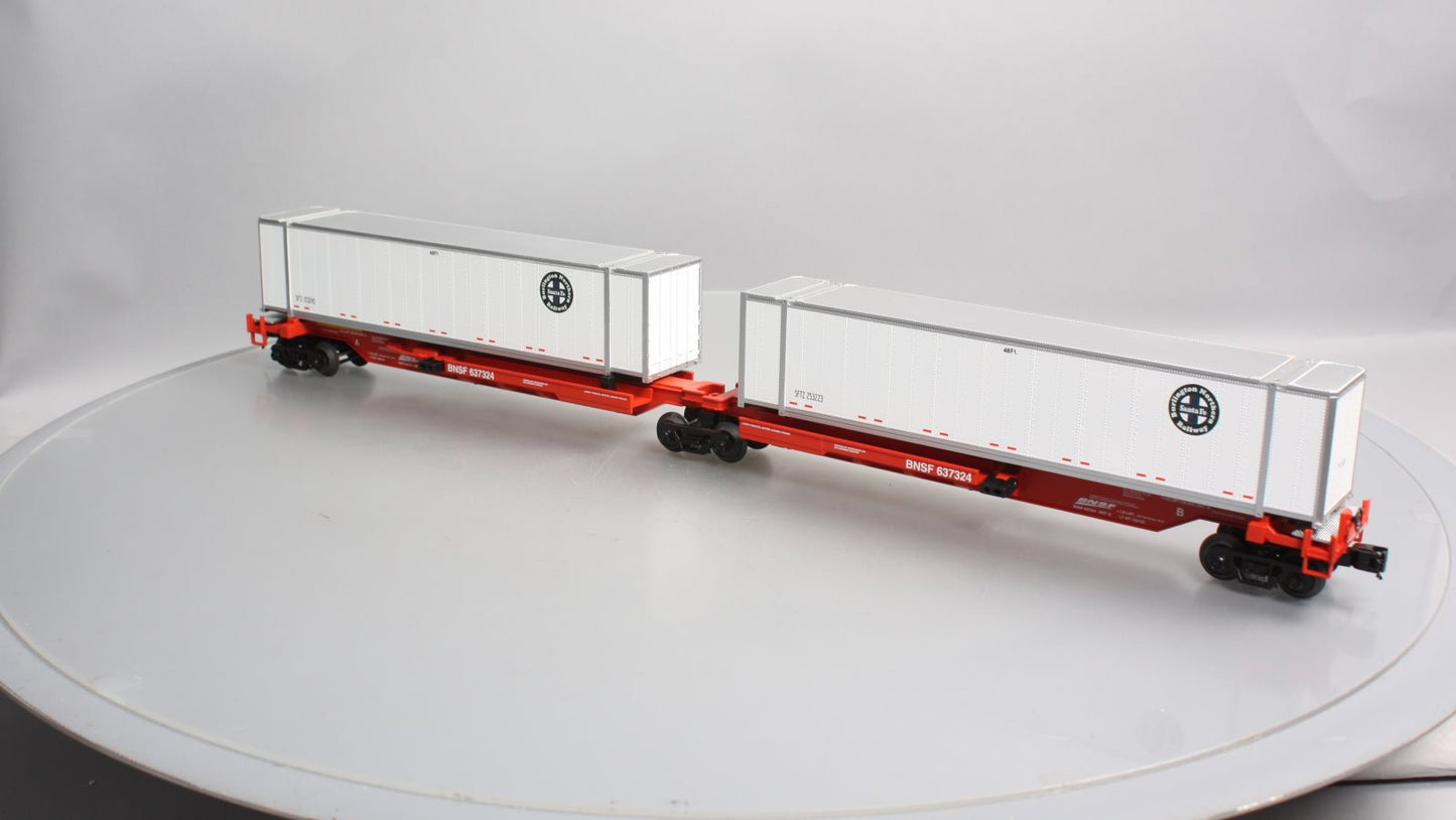 MTH 20-95178 O BNSF Spine Car Set with 2 48' Containers (Set of 2)
