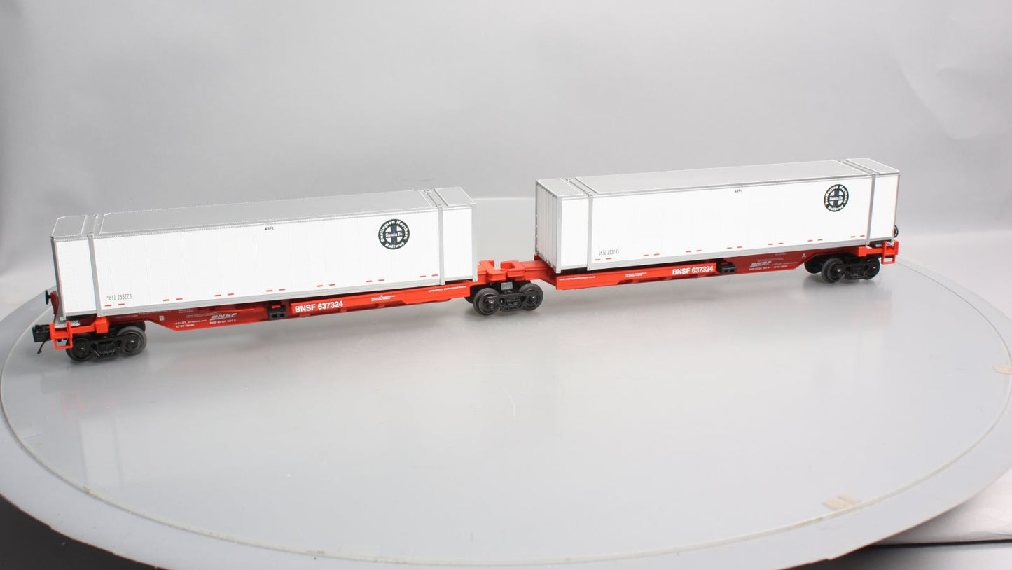 MTH 20-95178 O BNSF Spine Car Set with 2 48' Containers (Set of 2)