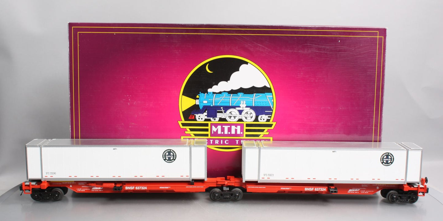 MTH 20-95178 O BNSF Spine Car Set with 2 48' Containers (Set of 2)