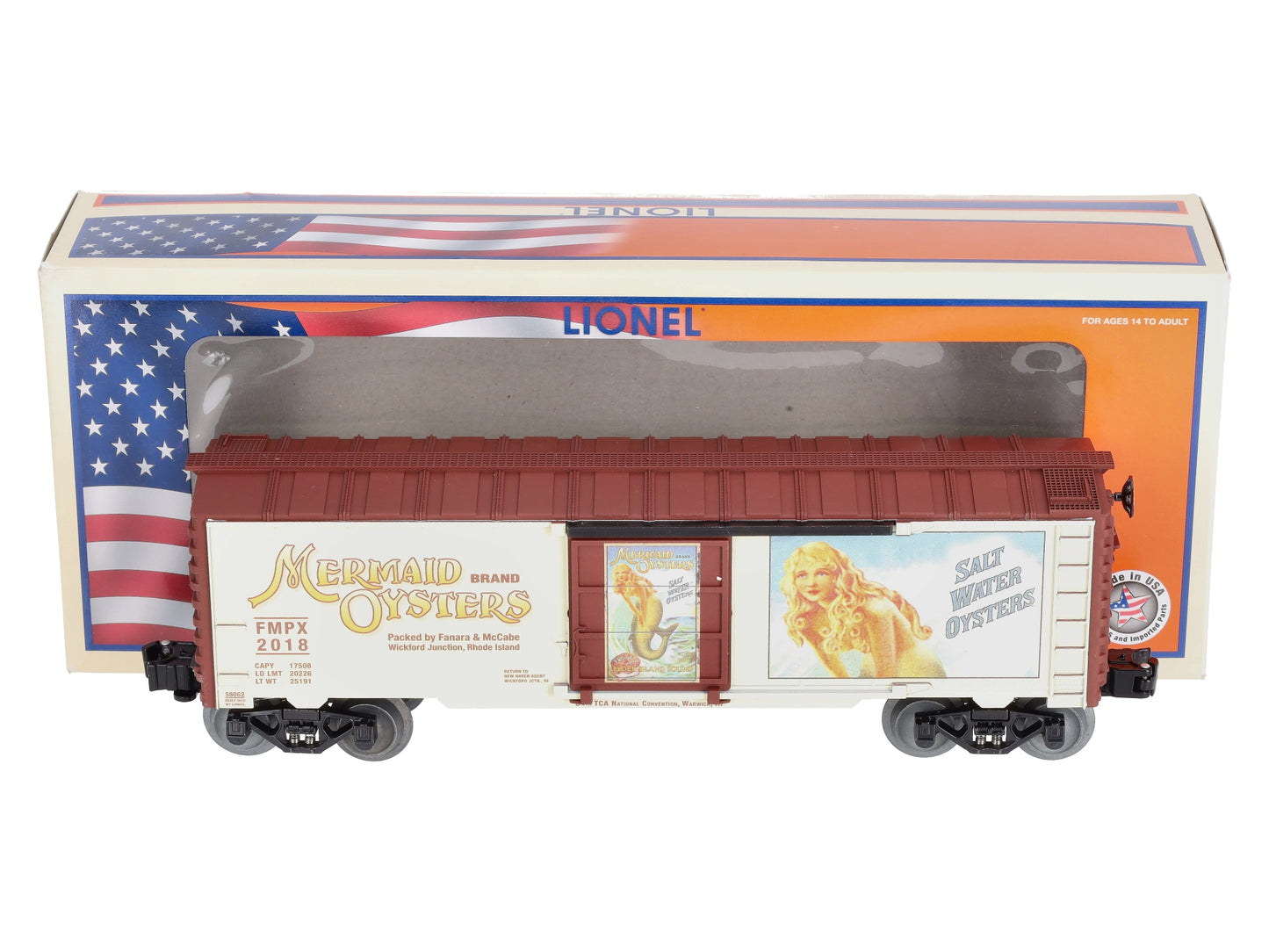 Lionel 6-58062 O 2018 TCA Mermaid Oysters Boxcar NIB