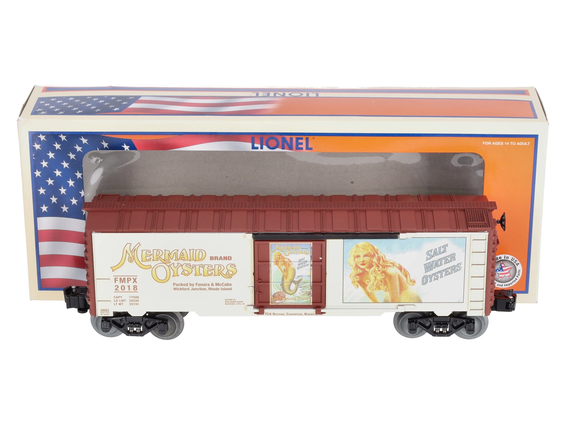 Lionel 6-58062 O 2018 TCA Mermaid Oysters Boxcar NIB