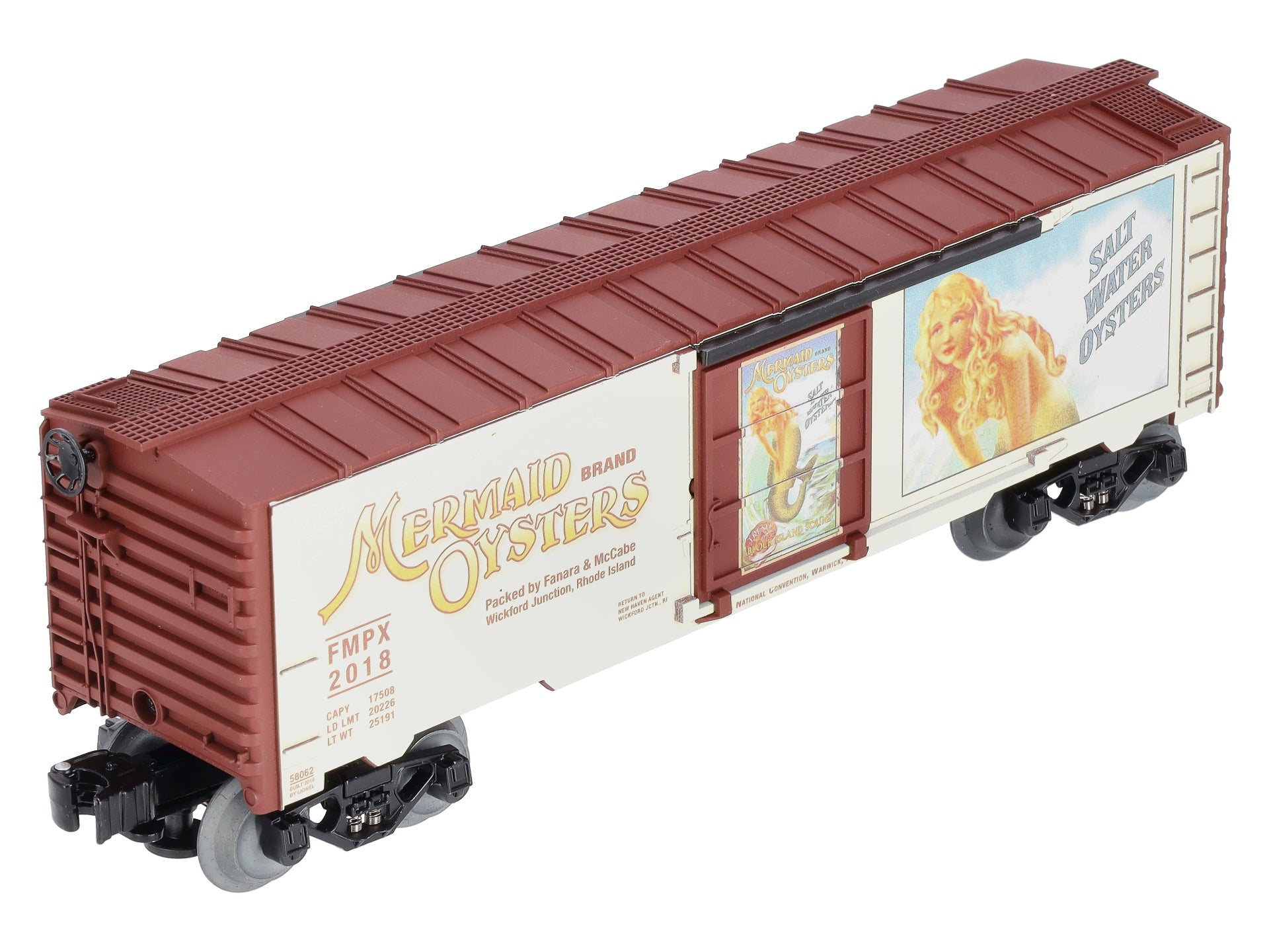 Lionel 6-58062 O 2018 TCA Mermaid Oysters Boxcar NIB