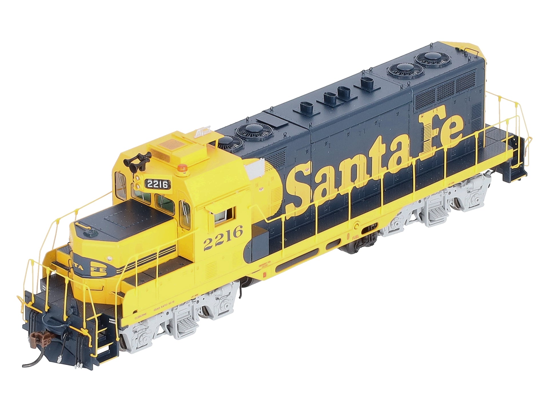 Athearn G64258 HO Santa Fe GP7u Diesel Locomotive with DCC and Sound #2216