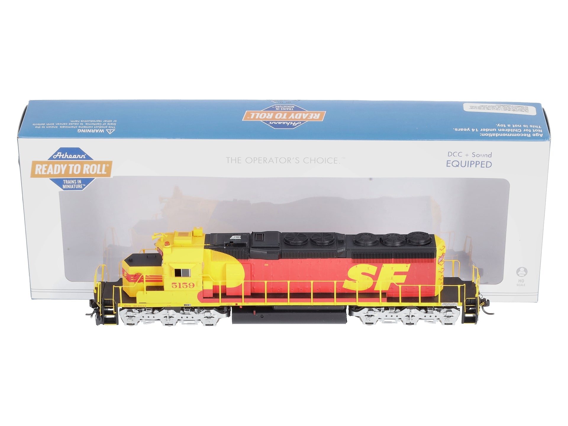Athearn 71635 HO Santa Fe RTR SD40-2 Diesel Locomotive with DCC & Sound #5159