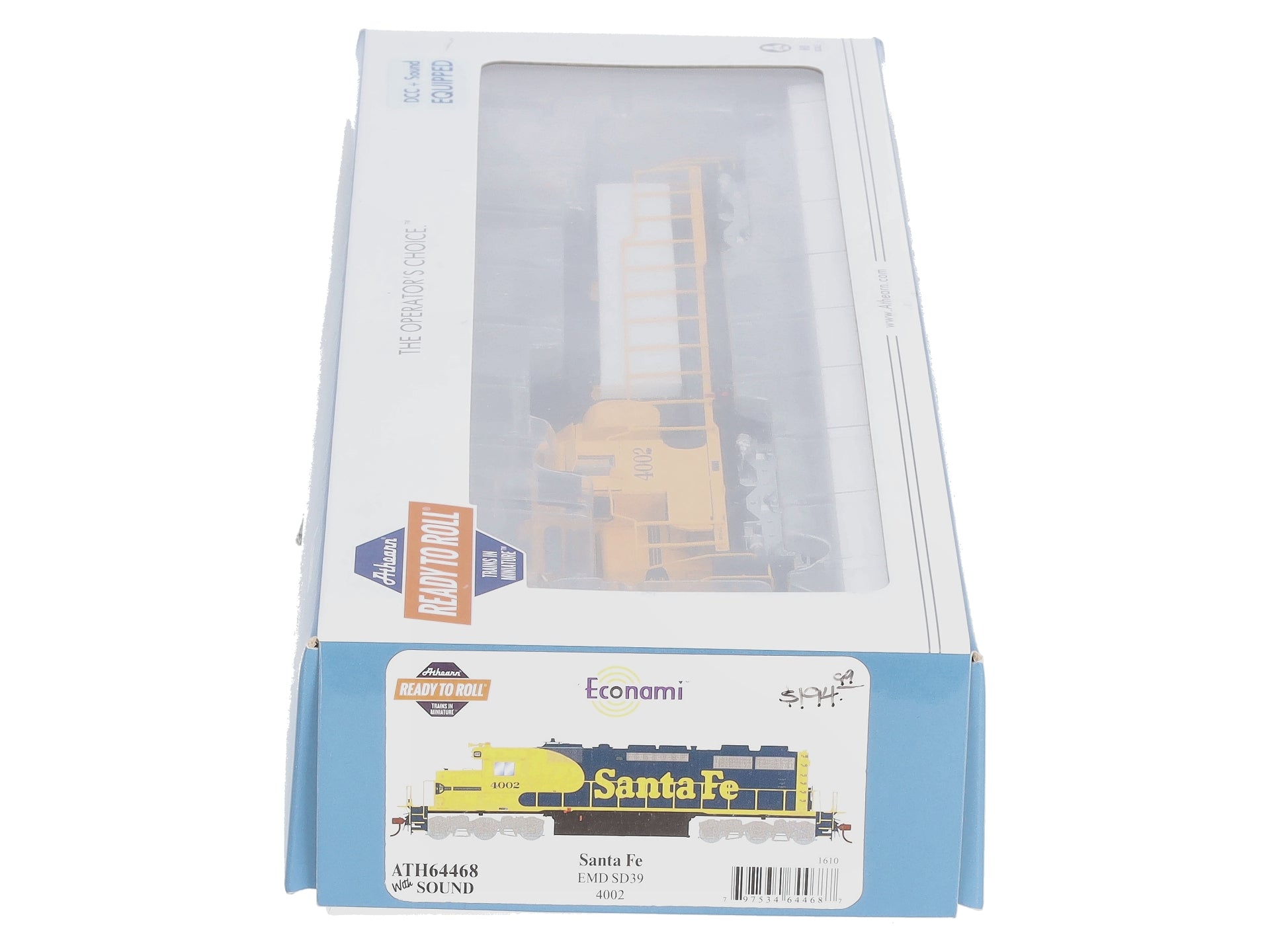 Athearn 64468 HO Santa Fe RTR SD39 Diesel Locomotive with DCC & Sound #4002