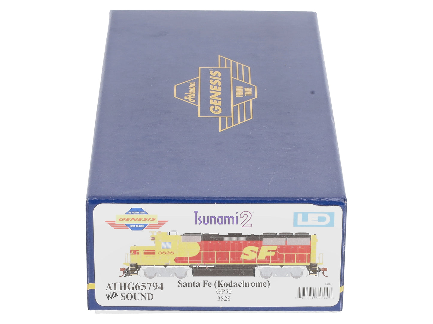 Athearn G65794 HO SF/Red & Yellow GP50 Diesel Locomotive w/DCC & Sound #3828