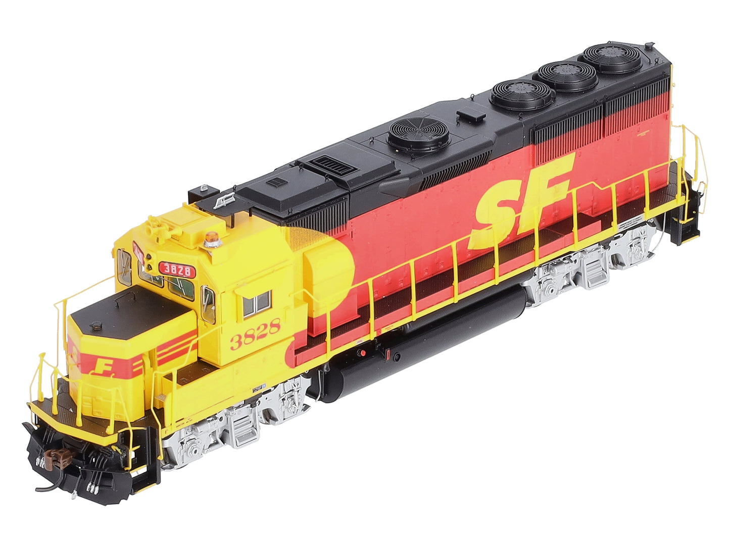 Athearn G65794 HO SF/Red & Yellow GP50 Diesel Locomotive w/DCC & Sound #3828