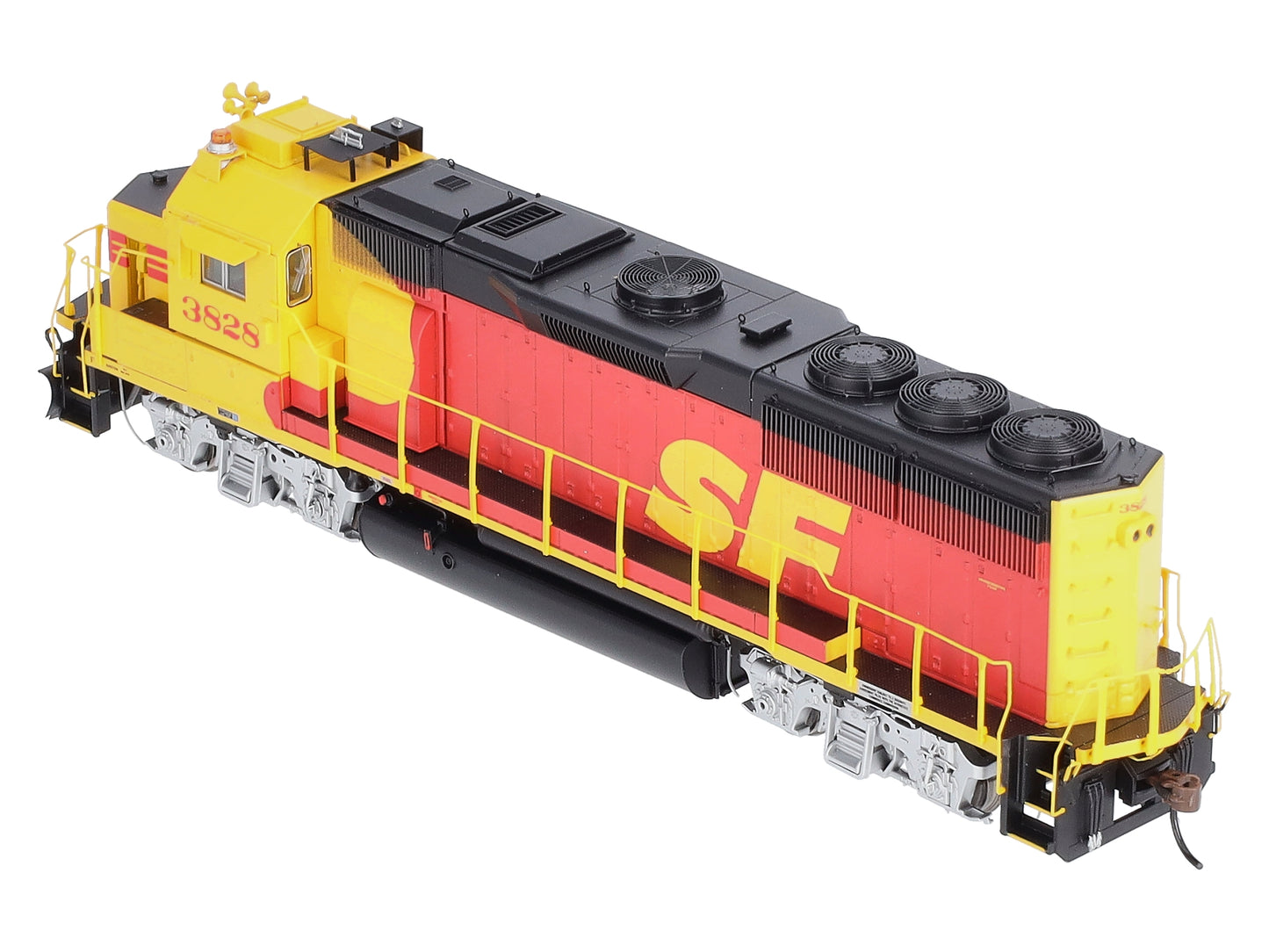 Athearn G65794 HO SF/Red & Yellow GP50 Diesel Locomotive w/DCC & Sound #3828