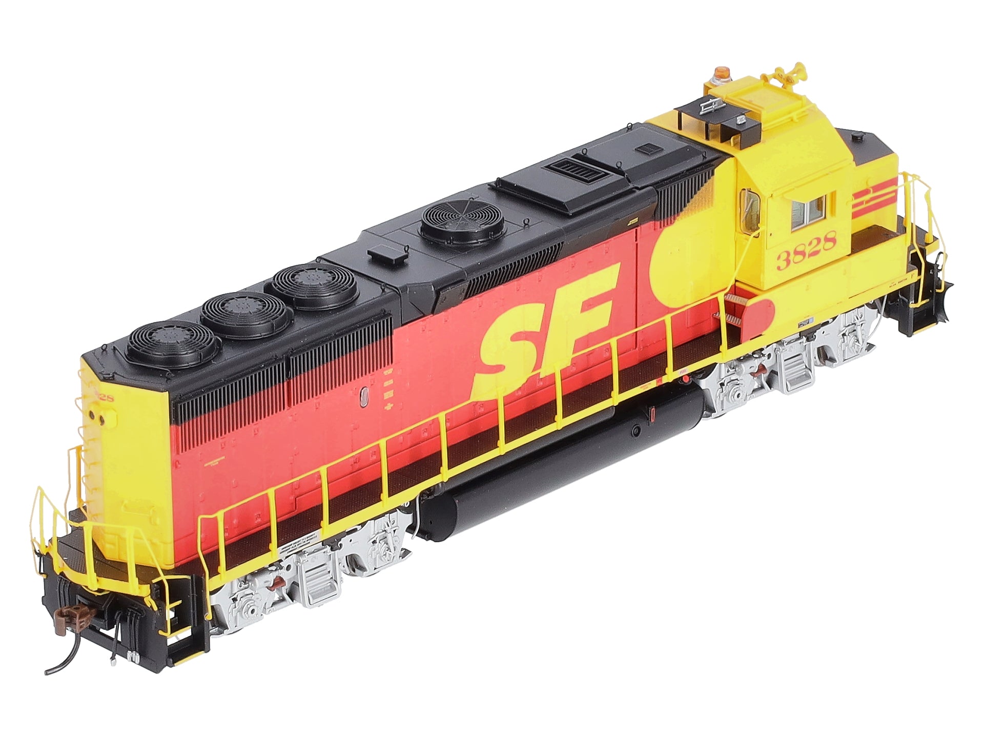 Athearn G65794 HO SF/Red & Yellow GP50 Diesel Locomotive w/DCC & Sound #3828