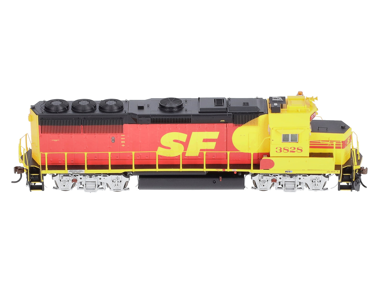 Athearn G65794 HO SF/Red & Yellow GP50 Diesel Locomotive w/DCC & Sound #3828