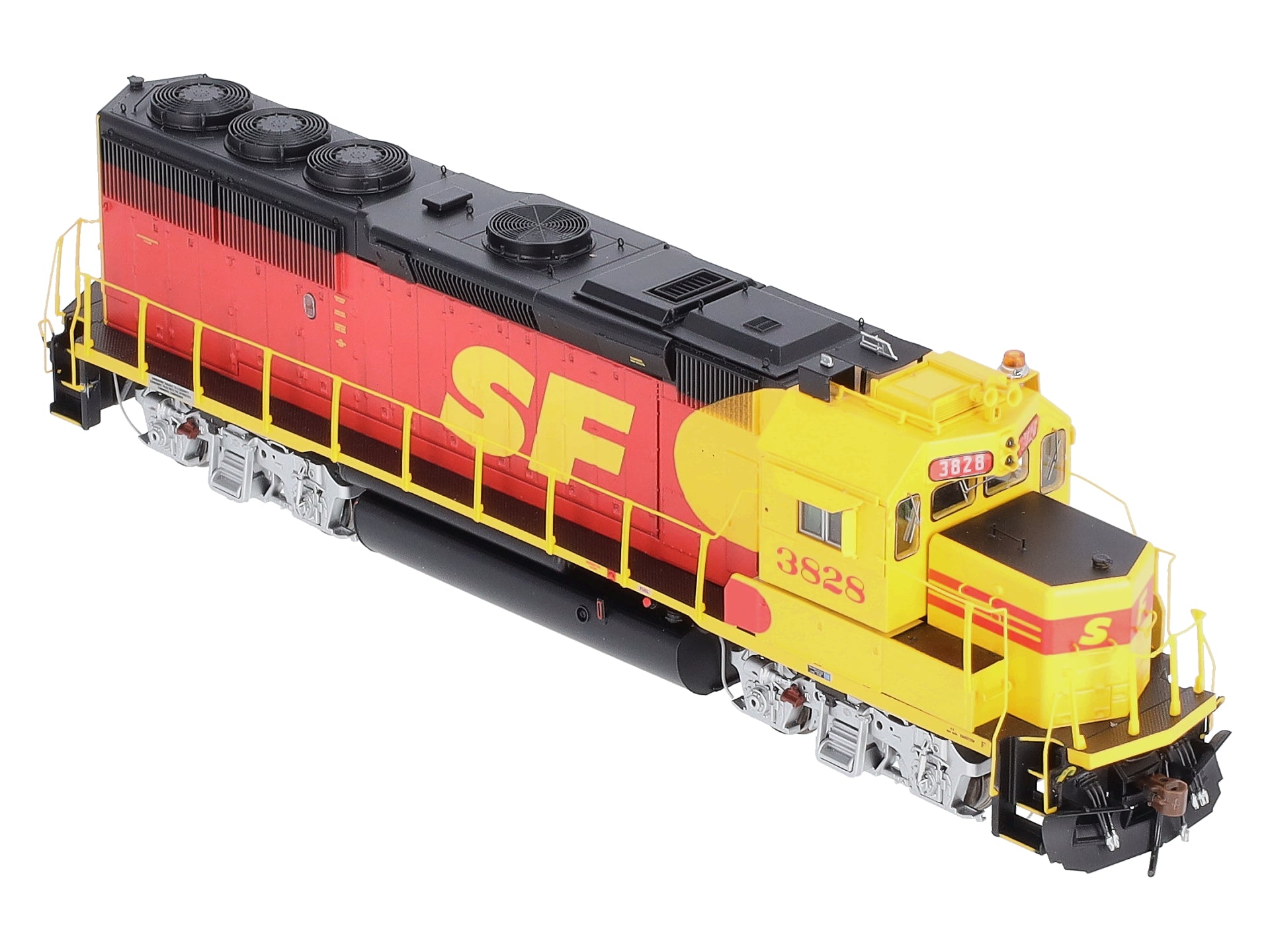 Athearn G65794 HO SF/Red & Yellow GP50 Diesel Locomotive w/DCC & Sound #3828