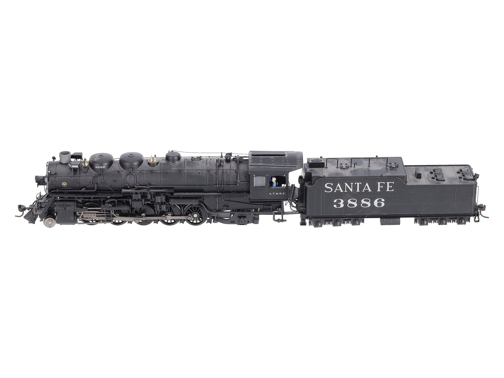 Broadway Limited 2194 HO Scale ATSF 2-10-2 Steam Locomotive #3886 w/DCC, Sound