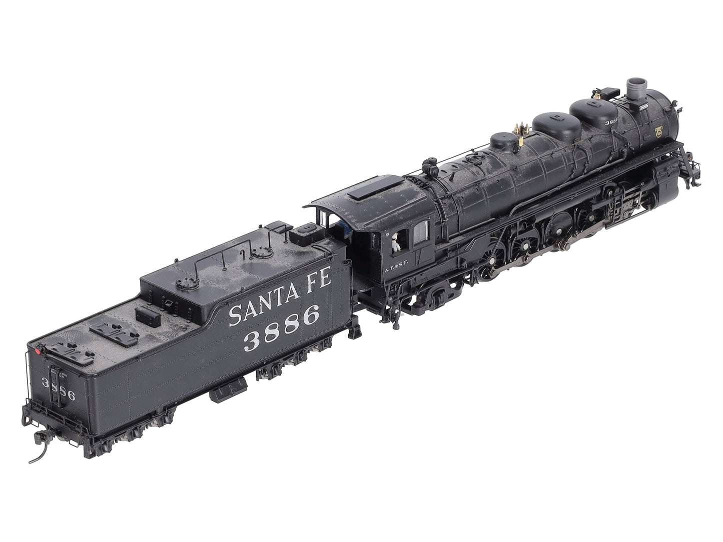 Broadway Limited 2194 HO Scale ATSF 2-10-2 Steam Locomotive #3886 w/DCC, Sound