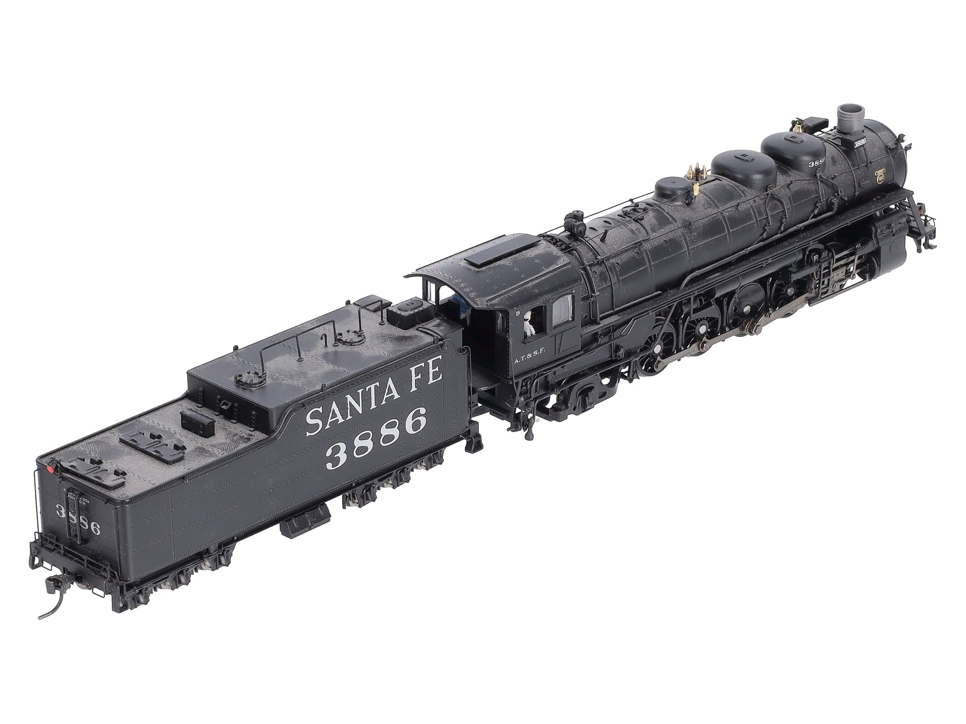 Broadway Limited 2194 HO Scale ATSF 2-10-2 Steam Locomotive #3886 w/DCC, Sound