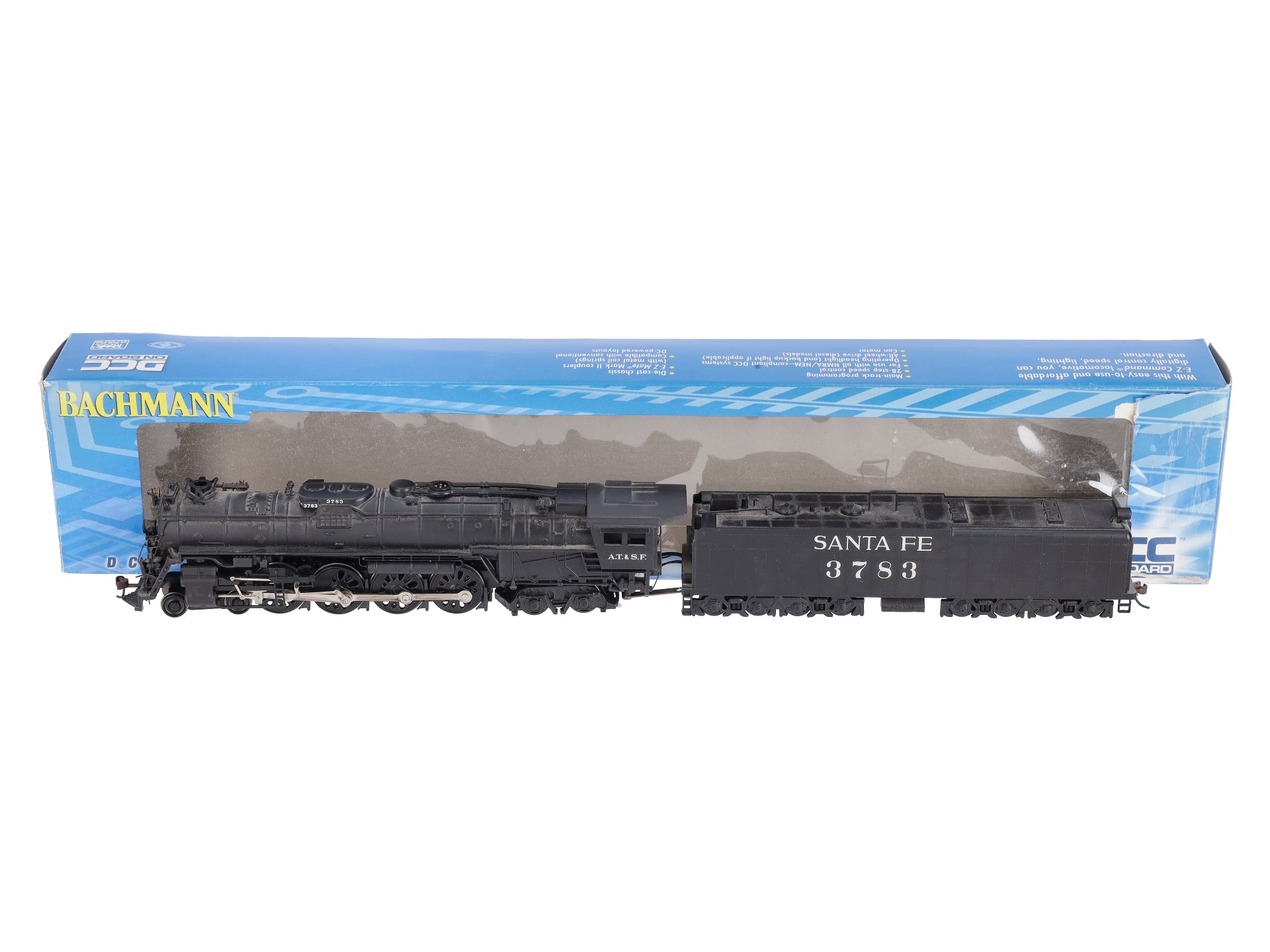 Bachmann 50803 HO Scale Santa Fe 4-8-4 Northern Steam Locomotive #3783 EX/Box