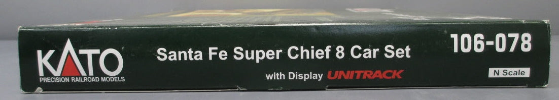 Kato 106-078 N Scale Santa Fe Super Chief' 8-Car Passenger Set NIB