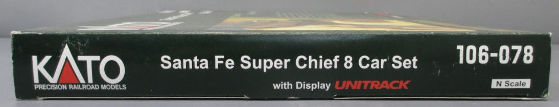 Kato 106-078 N Scale Santa Fe Super Chief' 8-Car Passenger Set NIB