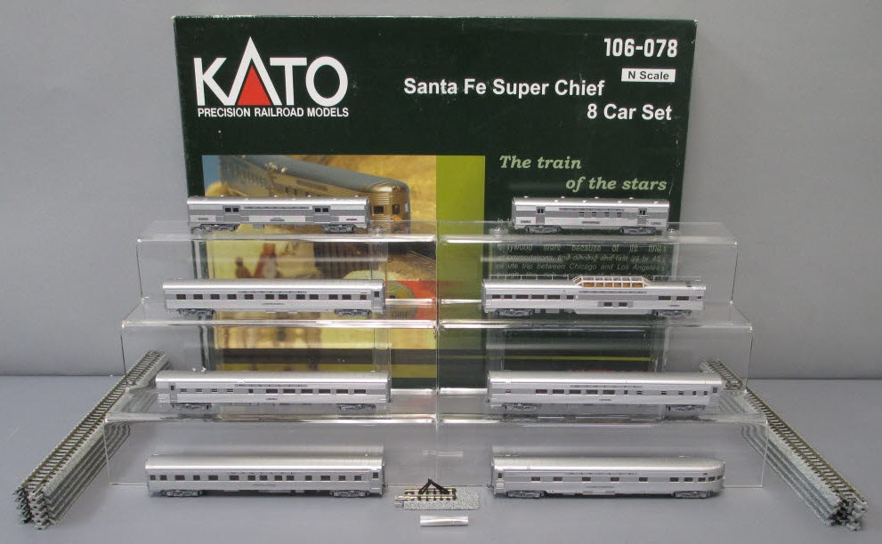 Kato 106-078 N Scale Santa Fe Super Chief' 8-Car Passenger Set NIB