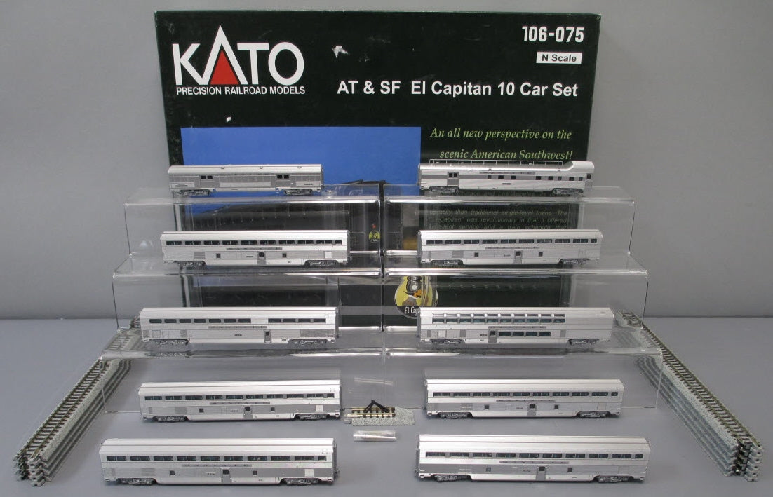 Kato 106-075 N Scale Santa Fe ATSF El Capitan 10-Car Set NIB