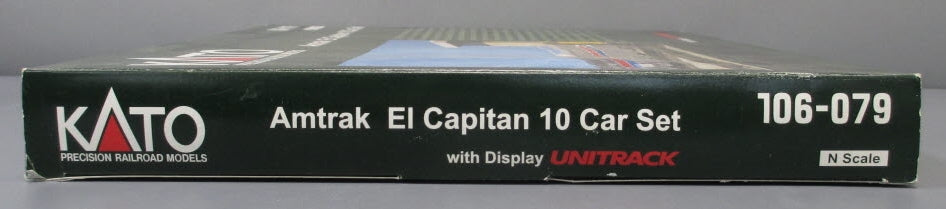 Kato 106-079 N Scale Amtrak El Capitan 10-Car Passenger Set (Set of 10)
