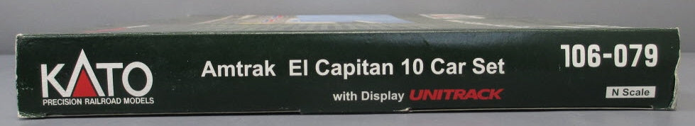 Kato 106-079 N Scale Amtrak El Capitan 10-Car Passenger Set (Set of 10)