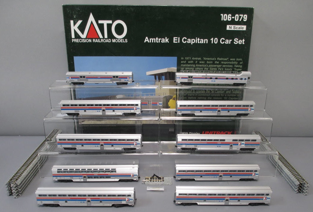 Kato 106-079 N Scale Amtrak El Capitan 10-Car Passenger Set (Set of 10)