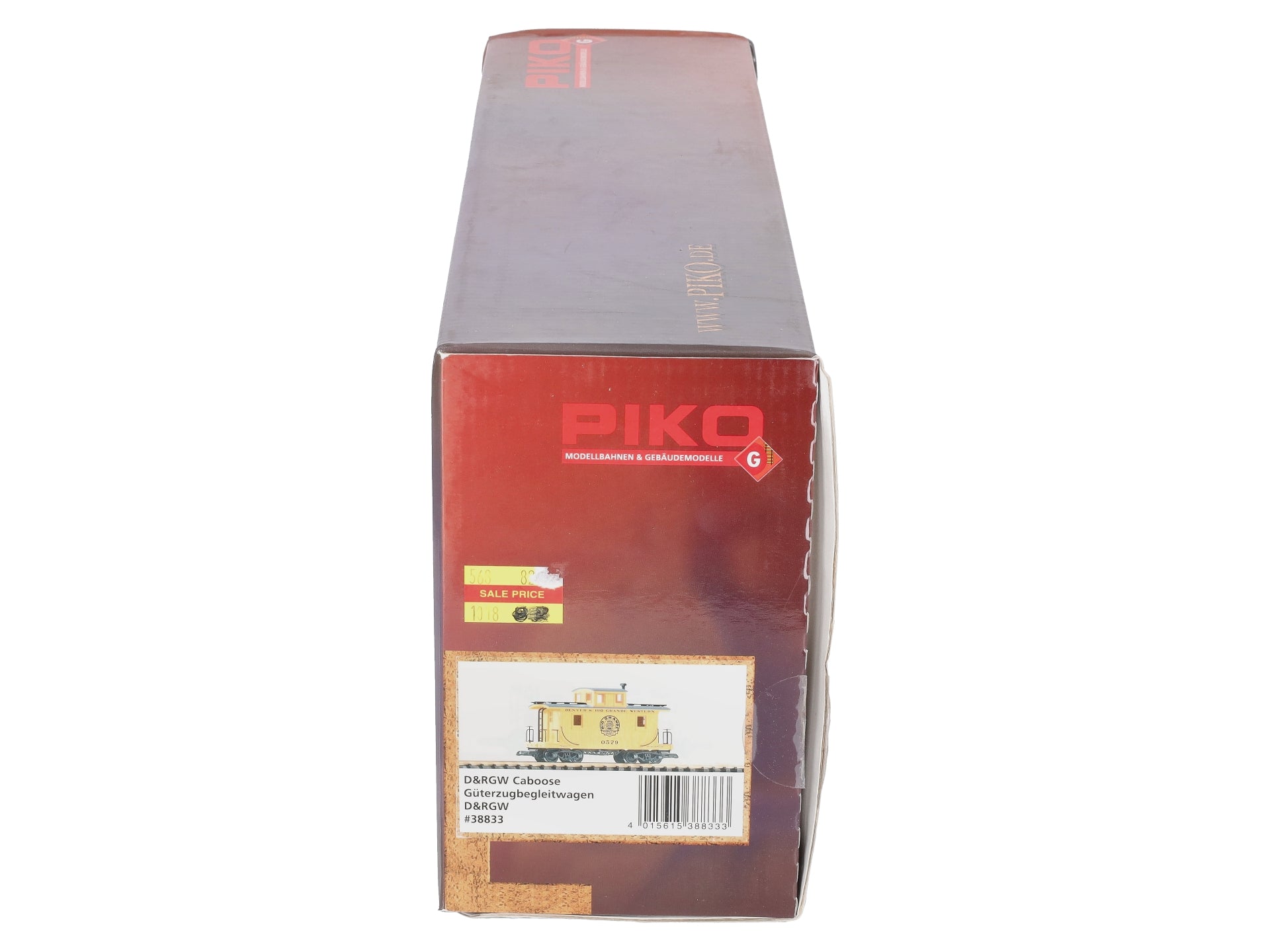 Piko 38833 G Denver & Rio Grande Western Wood Caboose Yellow #0579