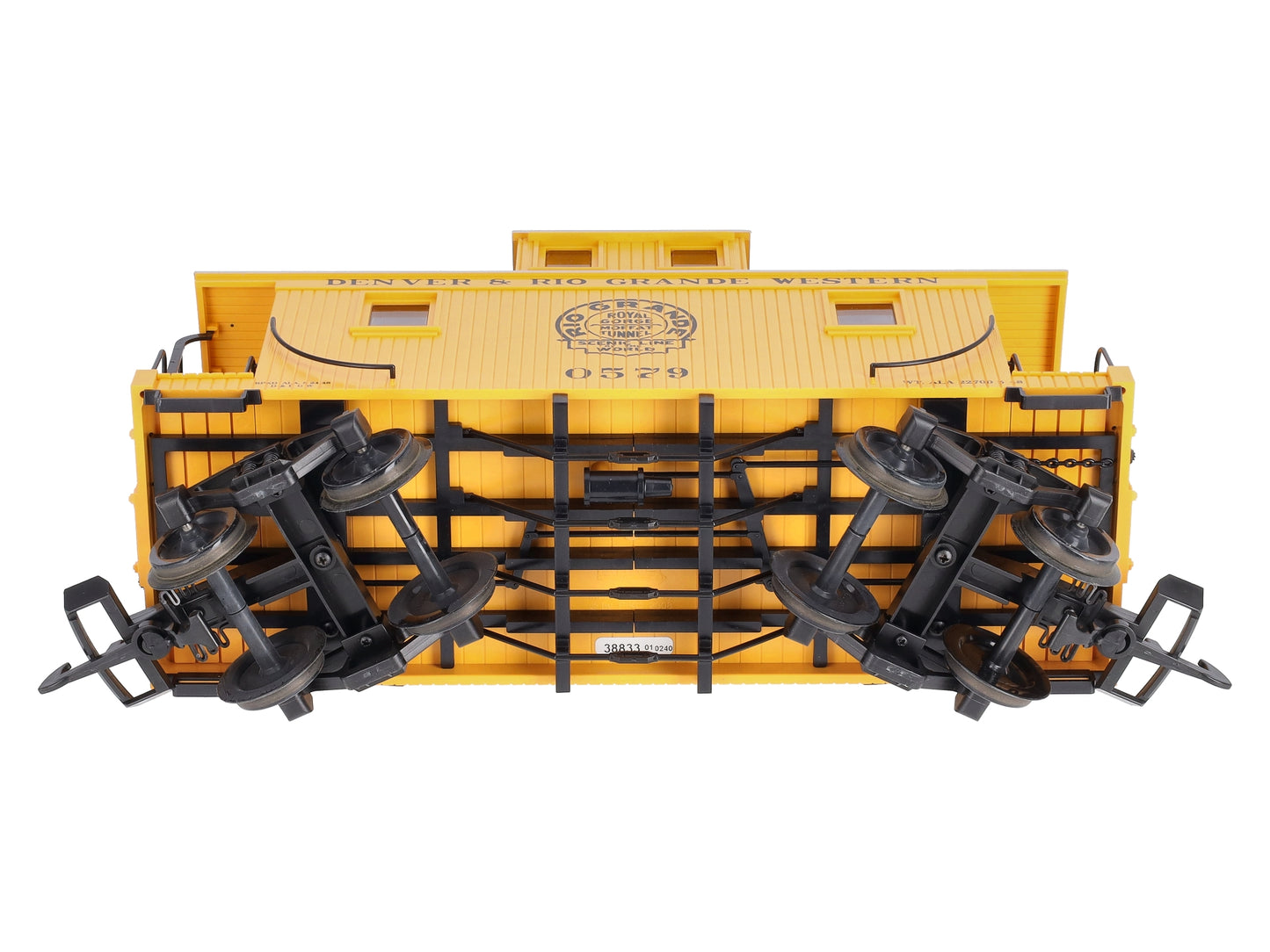 Piko 38833 G Denver & Rio Grande Western Wood Caboose Yellow #0579
