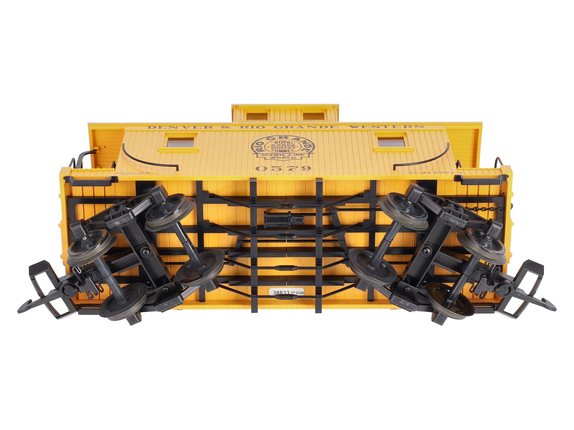 Piko 38833 G Denver & Rio Grande Western Wood Caboose Yellow #0579