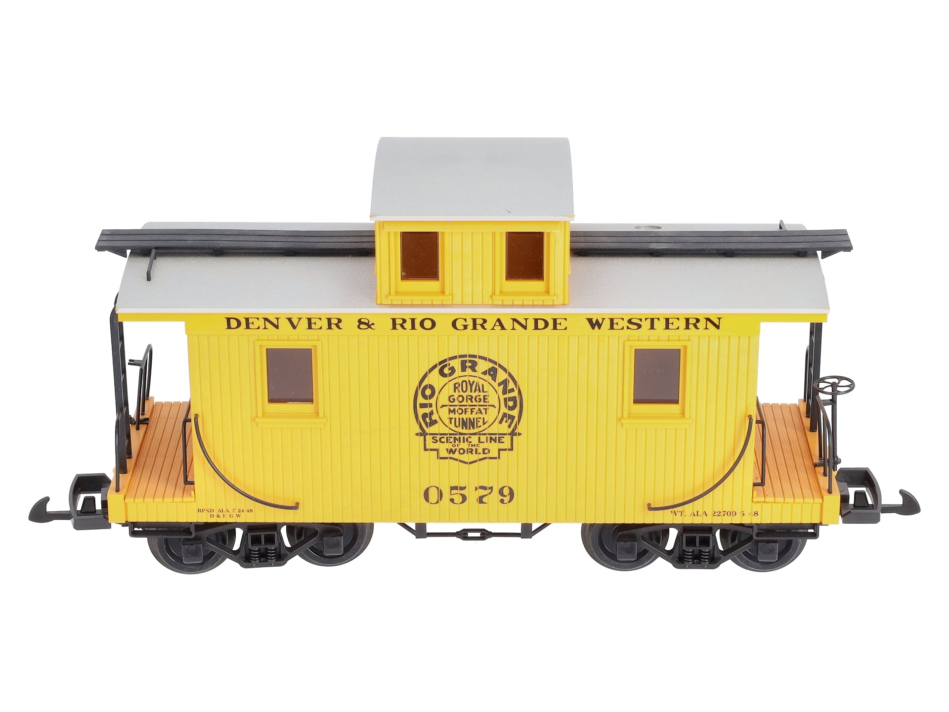 Piko 38833 G Denver & Rio Grande Western Wood Caboose Yellow #0579