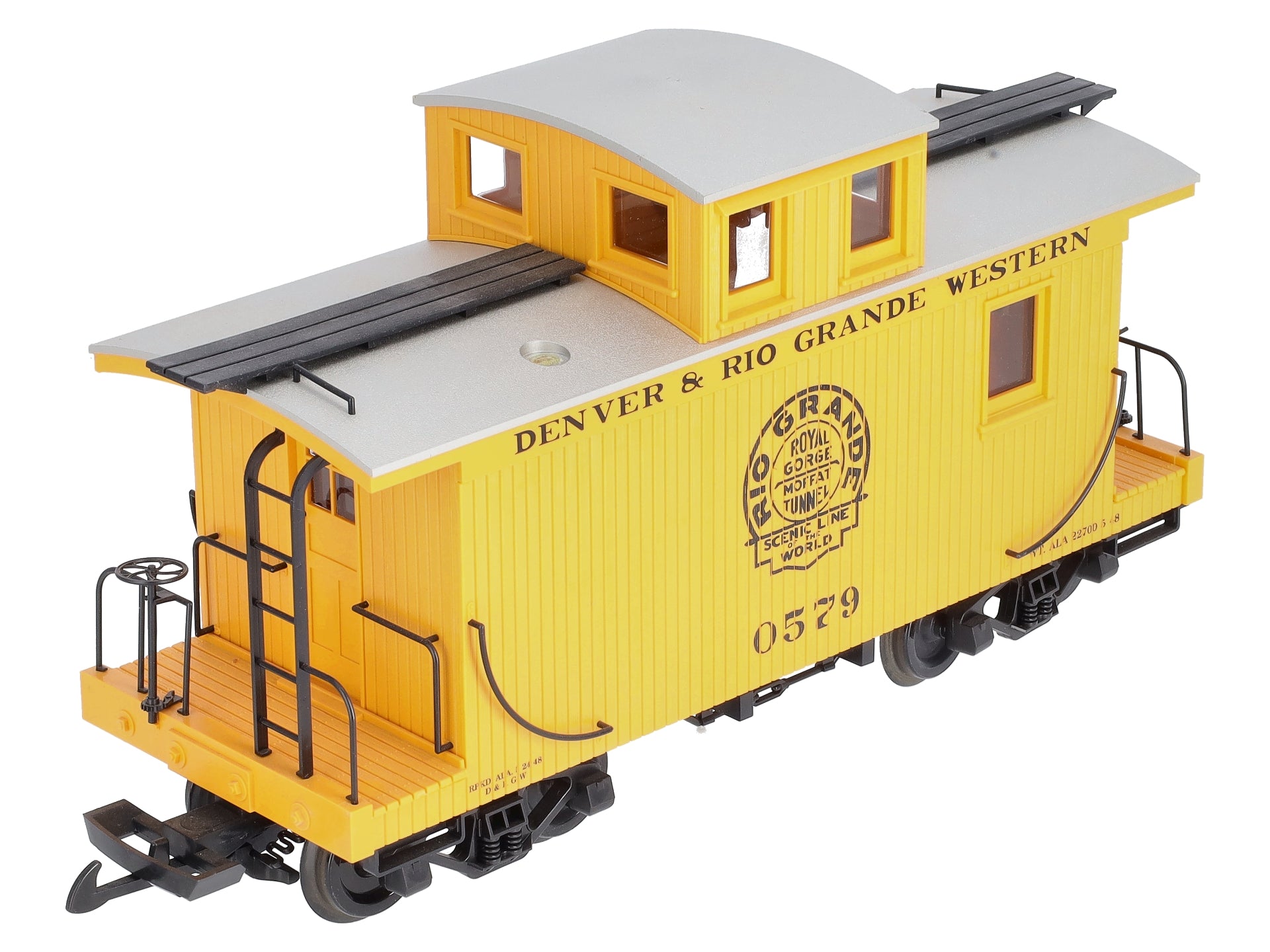 Piko 38833 G Denver & Rio Grande Western Wood Caboose Yellow #0579