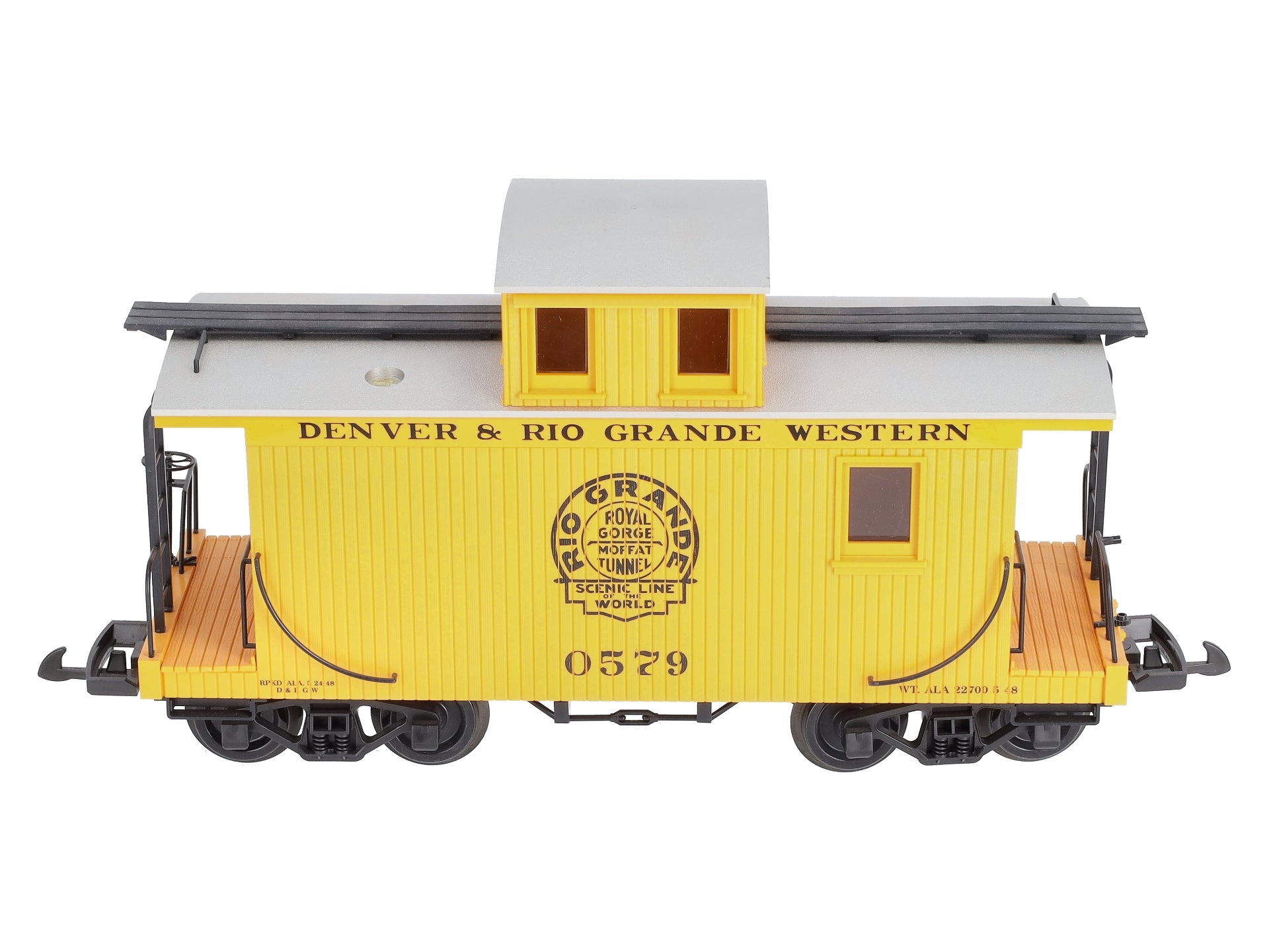 Piko 38833 G Denver & Rio Grande Western Wood Caboose Yellow #0579