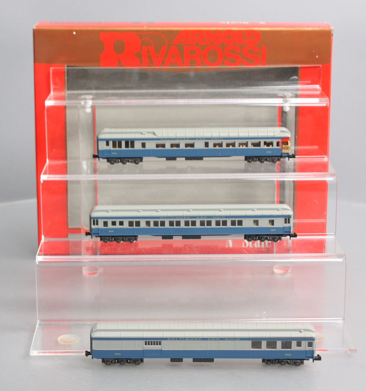 Rivarossi 0589 N Scale Baltimore and Ohio 3 Car Passenger Set LN/Box