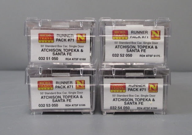 Micro-Trains 99300071 N Santa Fe 50' Plug-Door Boxcar Runner Pack (Set of 4) LN/Box